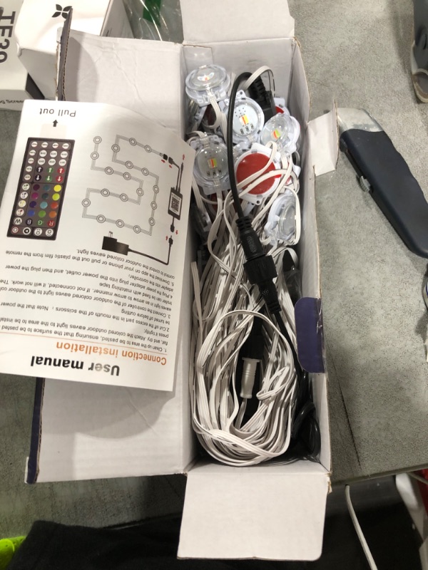 Photo 1 of 100FT Permanent Outdoor RGB Lights - Waterproof Smart LED Eaves Lights with App/Remote Control, Music Sync & DIY Scenes, Perfect for Christmas, Halloween, Parties & Daily Decor, Ideal for House Roof