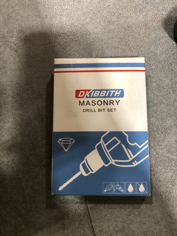 Photo 1 of 10-Piece 3/16" Masonry Drill Bits for Tile Glass Ceramic Wall Brick Stone Soft-Metal Wood, 1/4 Inch Concrete Drill Bits Cement Drill Bit Set, 3-Flat Shank, YG8 Carbide Tungsten Steel Alloy Tip 5mm