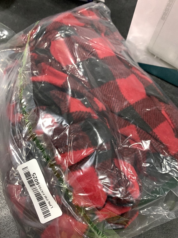 Photo 1 of #followme Printed Microfleece Button Front PJ Pant Set with Socks 6370-10195-S, Red Black - Buffalo Plaid