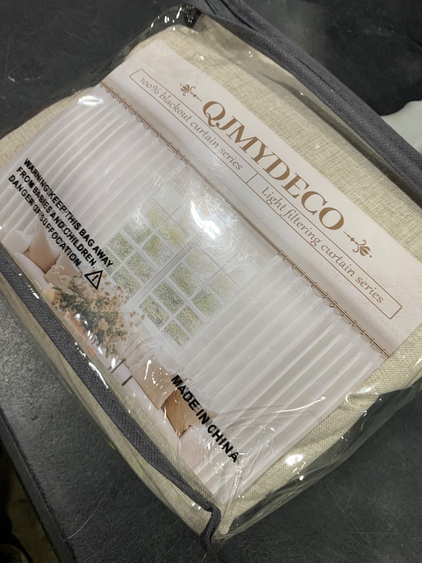 Photo 1 of 100% Blackout Curtains 84 Inch Length 2 Panels Set Farmhouse Style for Bedroom Windows/Living Room Thermal Insulated Neutral Boho Drapes Linen Blend Natural Ivory 7ft Long Hook Belt Pleated/Back Tab