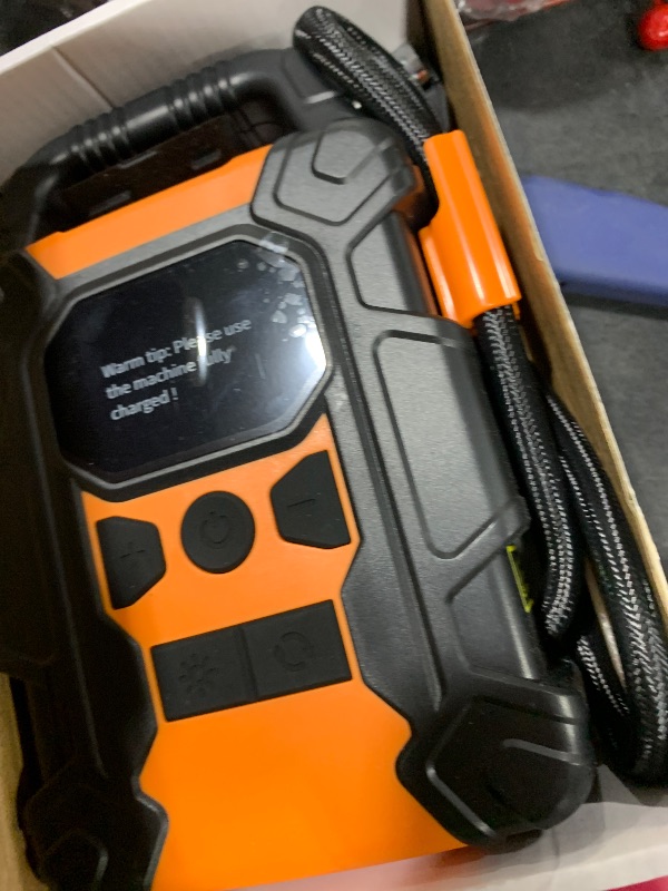 Photo 1 of Tire Inflator Portable Air Compressor, 150PSI Air Pump for Car Tires, Rechargeable Car Accessories with Pressure Gauge and LED Light, for Cars, Bikes, Motorcycles