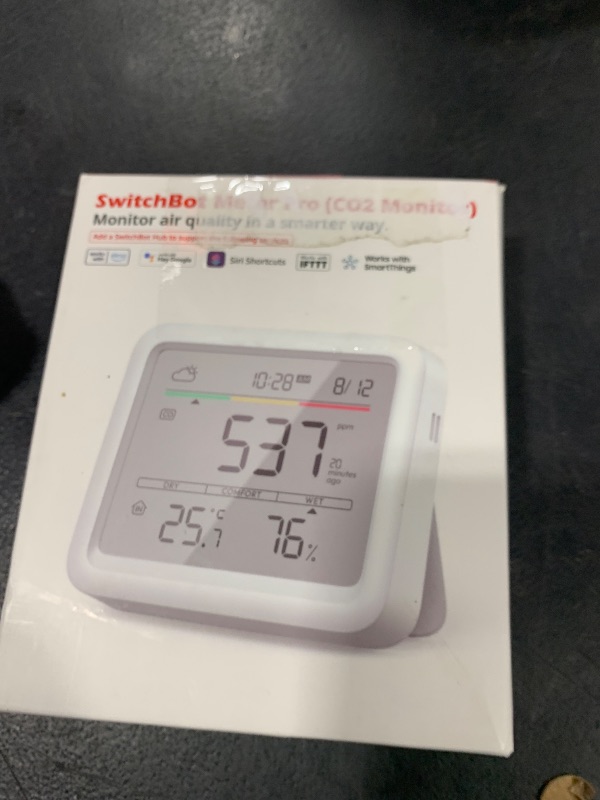 Photo 1 of SwitchBot CO2 Detector, Air Quality Monitor Indoor, CO2 Monitor for CO2/TEMP/Humidity, Portable Carbon Dioxide Detector for Home/Car/Office/Greenhouse