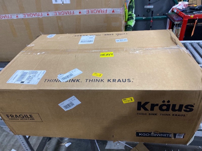 Photo 1 of KRAUS Forteza 33-inch Granite Drop In/Undermount 60/40 Double Bowl White Kitchen Sink, KGD-50WHITE