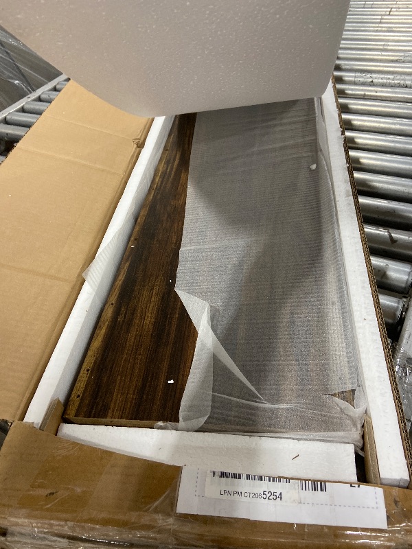 Photo 1 of Tribesigns 63 Inches Farmhouse Console Table with Storage, Couch Table Behind Sofa, Long Entryway Sofa Station, Narrow Console Stand, Hallway Stand for Entryway Living Room, Brown