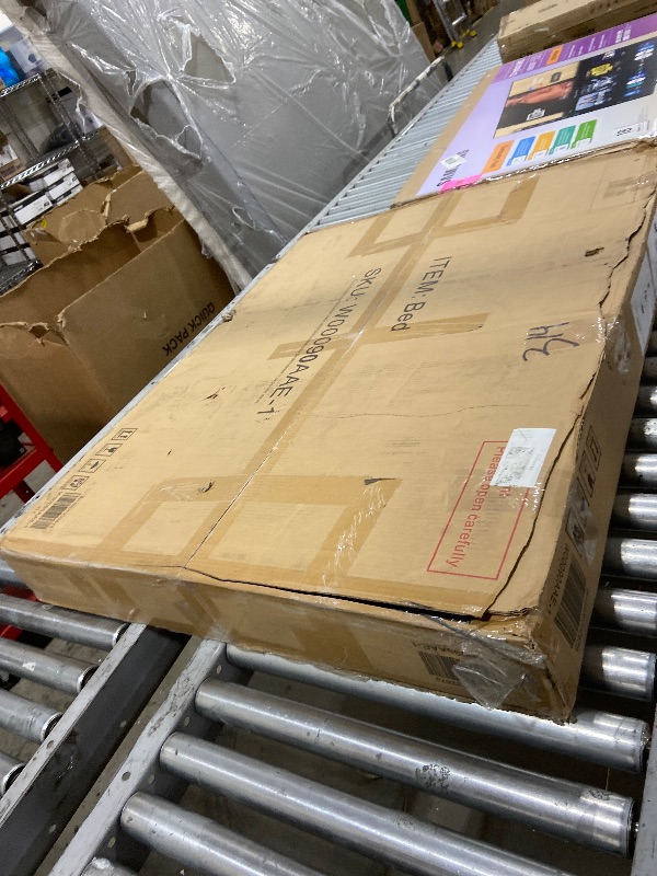 Photo 1 of Ball & Cast Twin Size Daybed with Storage Drawers,Linen Upholstered Bed Frame with Charging Station and LED Lights, Modern Day Bed with Backrest & Armrest,No Box Spring Needed,Gray