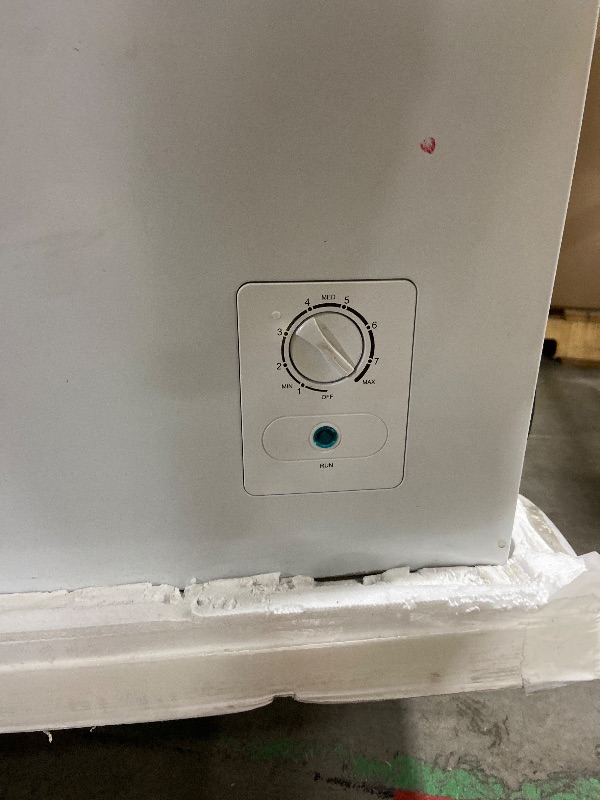 Photo 1 of *NONFUNCTIONAL** 14 cu ft Chest Freezer - White, Large Storage for Families, Space-Saving Flat Back, Front Drain, Garage Ready - By Hamilton Beach