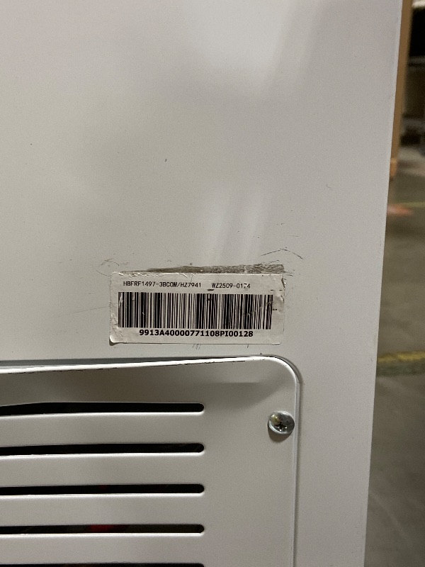 Photo 1 of *NONFUNCTIONAL** 14 cu ft Chest Freezer - White, Large Storage for Families, Space-Saving Flat Back, Front Drain, Garage Ready - By Hamilton Beach