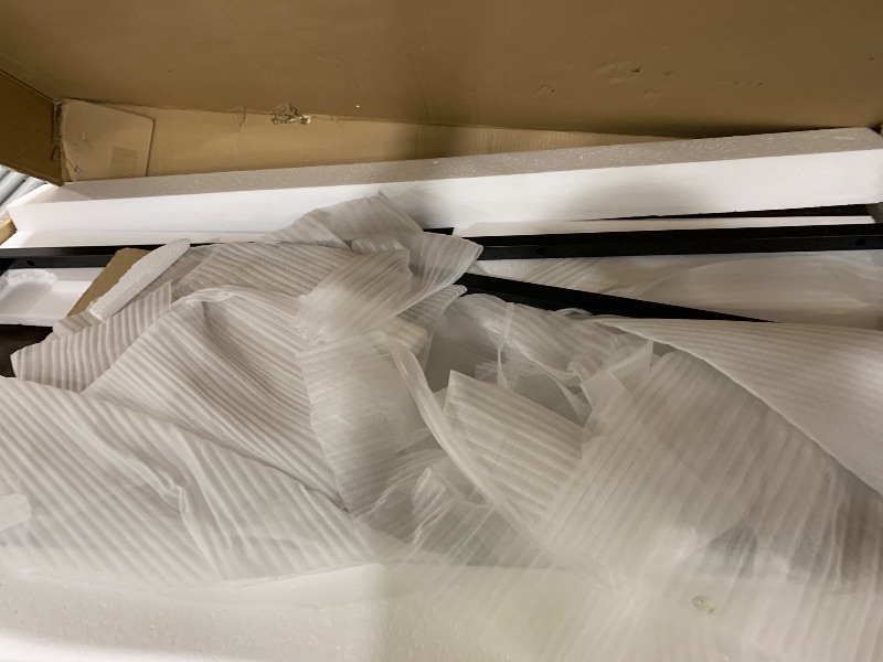 Photo 1 of *SEE CLERK NOTES* Arcadia 54-Inch Acacia Wood Coffee Table – Industrial Living Room Table with Antiqued Mocha Finish, Metal Sled Legs, and Wide Surface – Rustic, Farmhouse, or Contemporary Décor by Alaterre Furniture