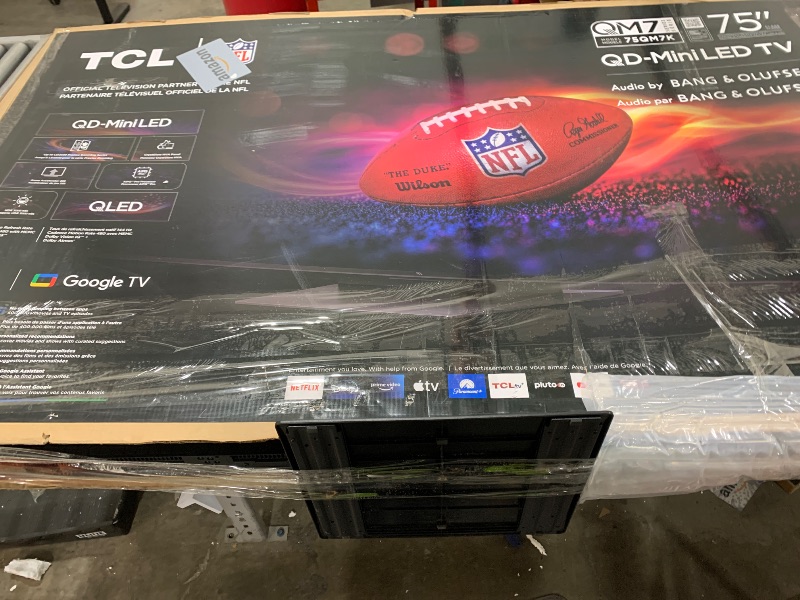 Photo 1 of PARTS ONLY---------------------------------TCL 75 Inch Class QM7K Series | Mini LED QLED 4K HDR | 75QM7K, 2025 Model | 120HZ-144HZ Anti Reflective Screen Smart Google TV Dolby Atmos Onkyo Audio | Voice Remote Alexa Gaming Streaming Television