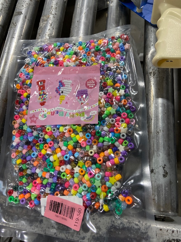Photo 1 of 1000+PCS Assorted Pony Beads for Bracelets, 9mm Acrylic Rave Kandi Bead Bulk with Cute Heart Star Butterfly Fun Shaped Beads for Hair Braid Keychain Charms Jewelry Making Kids DIY Crafts