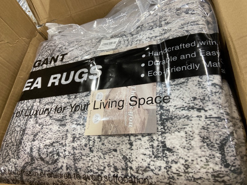 Photo 3 of DMOYEST Area Rug Living Room Rugs - 10x12 Large Soft Indoor Neutral Modern Abstract Low Pile Washable Rug Carpet for Bedroom Dining Room Farmhouse Home Office - Vintage Grey