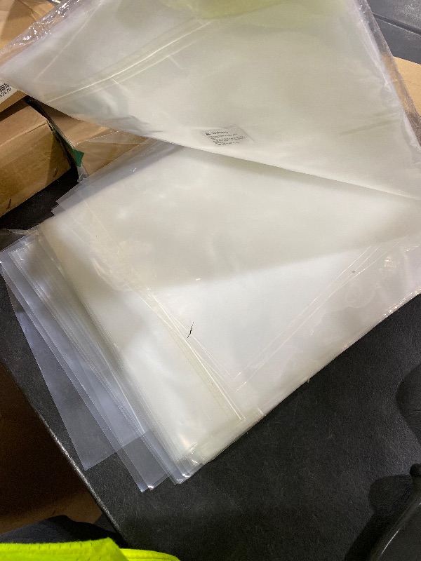 View 2 of 100 Pack 12 inch Vinyl Record Outer Sleeves - 3 Mil Crystal Clear Polyethylene with Adhesive Flap | Archival-Safe Protection for LP Album Storage & Display, Gatefold Compatible, Acid-Free