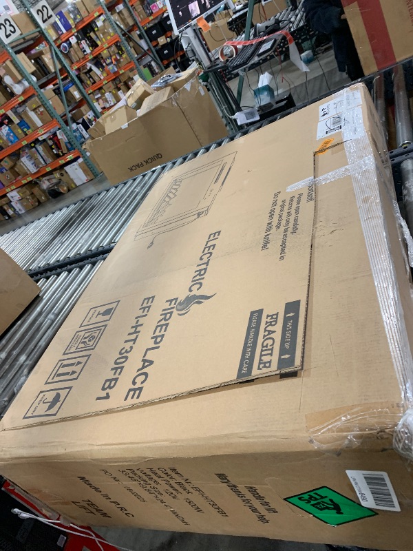 Photo 1 of Oxhark Flame 30 Inches Electric Fireplace Insert with Trim Kit, Wall Mounted & Recessed Electric Fireplace Inserts with 8 Flame Colors, Remote Control, 6 Levels Brightness, 9H Timer, Black, 1500W/750W