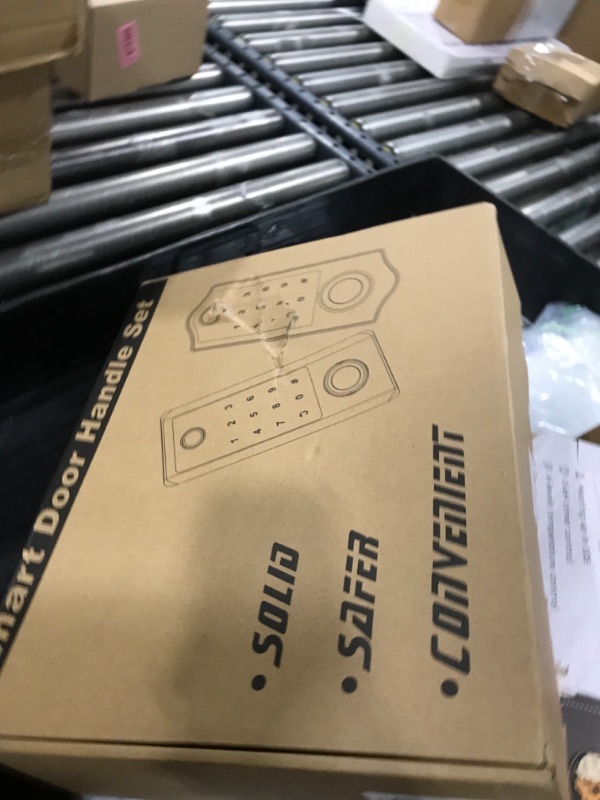 Photo 1 of Fingerprint Door Lock with Handle Sets, BEBASIA Keyless Entry Door Lock, Bluetooth Front Handle Set, Smart Deadbolt, Electronic Keypad Digital Lock with Handle, Black