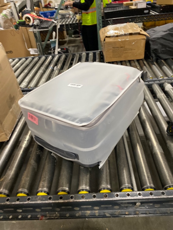 Photo 1 of mixi Carry On Luggage Wide Handle Luxury Design Rolling Travel Suitcase PC Hardside with Aluminum Frame Hollow Spinner Wheels, with Cover, 20 inch, Rock Grey