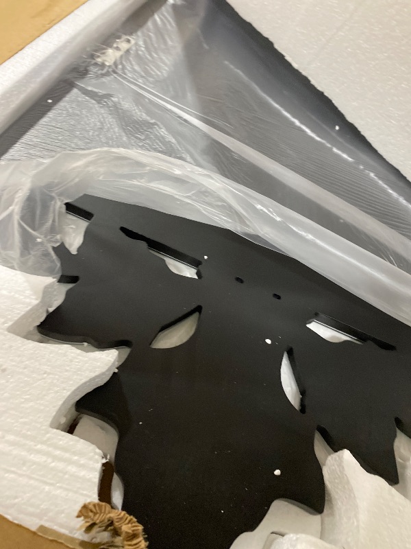 Photo 1 of KOHROS Bathroom Vanity Decorative Mirrors for Wall Decor 42" x 24" Venetian Wall Mirror with Floral Etched Design Crown Top Frameless Wall Mirror for Bedroom Bathroom Vanity