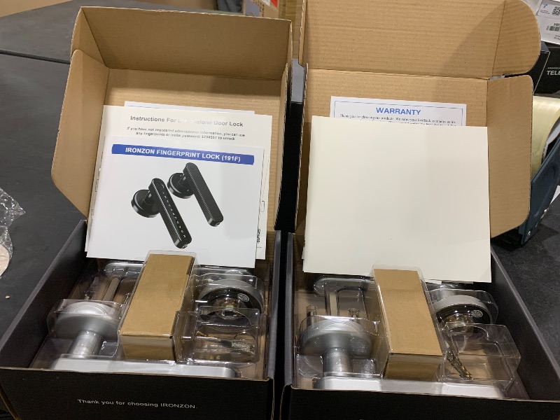 Photo 1 of IRONZON Fingerprint Door Lock, Biometric Smart Security Lock, Silver, 2 Pack, for Home, Hotel, Office, Apartment, Bedroom