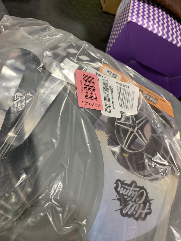 Photo 1 of Auto Fixing Snow Chains for Car Tires, Tire Chains for Passenger Cars, Sedan, SUVs, Quick Fit & Easy Installation Snow Tire Chains, Portable Reusable Emergency Tire Traction Chain, Set of 2 (HPK-1555)