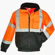 Photo 1 of Hi-Vis 2-in-1 Bomber Jacket, Oxford Polyester, Class 3 Hi-Viz Orange, M