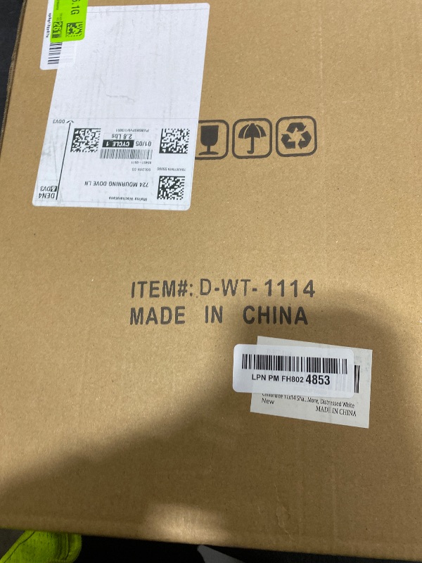 Photo 1 of Califortree 11x14 Shadow Box Frame with Linen Back - Sturdy Rustic Memory Display Case of Flower, Pictures, Medals and More, Distressed White