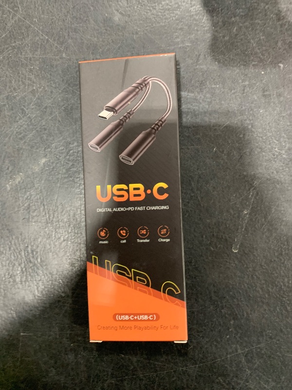 Photo 1 of USB C Splitter 1 in 2 Out HiFi Audio Adapter, Dual USB C Headphone and Charger Adapter Support Call PD 60W Charge for iPhone 17/16 / 15 Series, MacBook, iPad, Galaxy S25 / S24 and More ?Black?