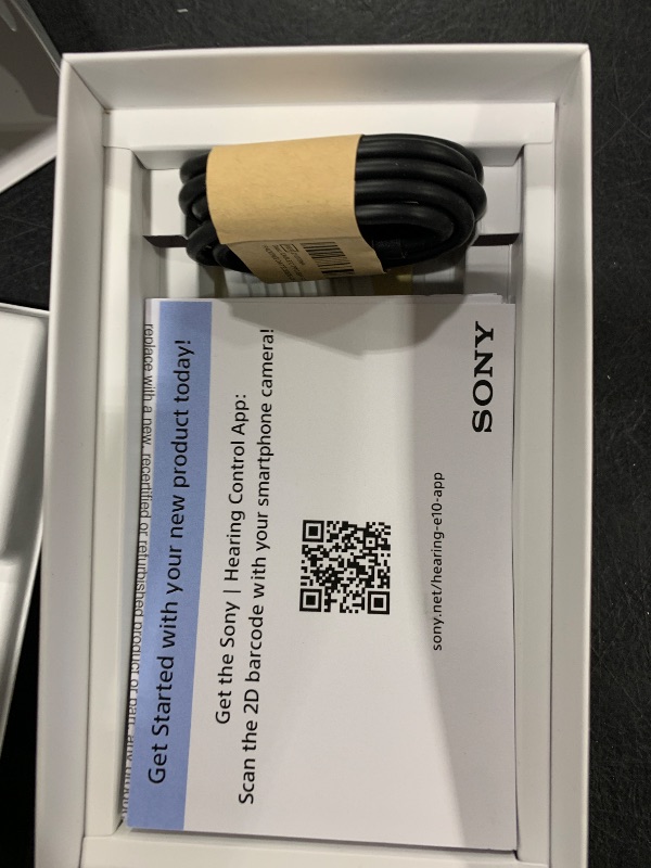 Photo 1 of Sony CRE-E10 Self-Fitting OTC Hearing Aids for Mild to Moderate Hearing Loss, Prescription-Grade Sound Quality, Comfortable Earbud Design, Bluetooth Enabled for iOS, and Rechargeable Battery, Black