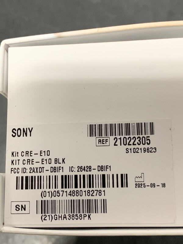 Photo 1 of Sony CRE-E10 Self-Fitting OTC Hearing Aids for Mild to Moderate Hearing Loss, Prescription-Grade Sound Quality, Comfortable Earbud Design, Bluetooth Enabled for iOS, and Rechargeable Battery, Black