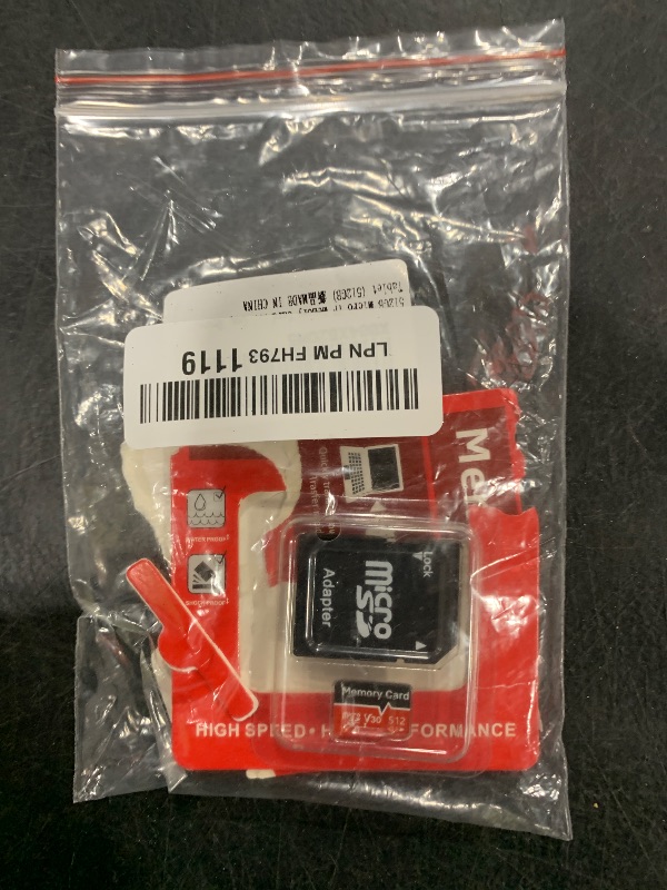 Photo 1 of 512GB Micro TF Memory Card U3 V30, High Speed Class 10 with SD Adapter for Camera, Security System, GoPro, Action Cam, Dash Cam, Drone, Tablet (512GB)