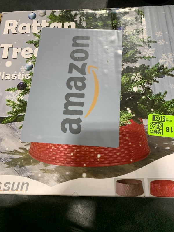 Photo 1 of Blissun Christmas Tree Ring, 28.5" Plastic Christmas Tree Collar, Christmas Tree Skirt for Artificial Christmas Trees Decoration (Extra Large, White)