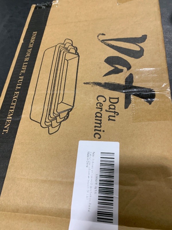 Photo 1 of Dafuceramic Casserole Dishes for Oven, Baking Dishes, Ceramic Bakeware Sets of 4, Rectangular Baking Pan Set with Handles for Baking, Casserole, Kitchen, Wedding Gift,White