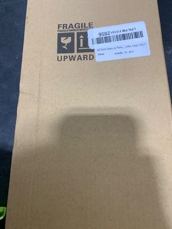Photo 1 of Half Gallon Mason Jar Pitcher Large Wide Mouth 64 oz with Lid - 2 Quart for Iced Tea, Sun Lemonade, Coffee, Airtight, Set of 1