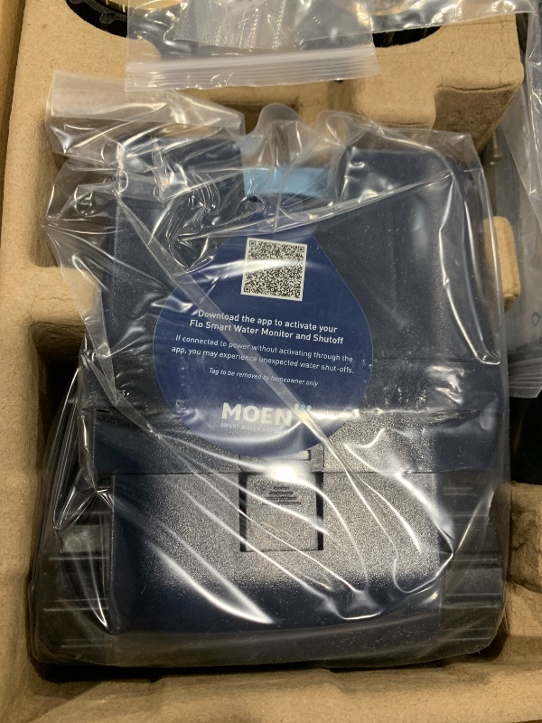 Photo 1 of Moen Flo Smart Water Monitor and Automatic Shutoff Sensor, Wi-Fi Connected Water Leak Detector for 1-Inch Diameter Pipe, 900-006
