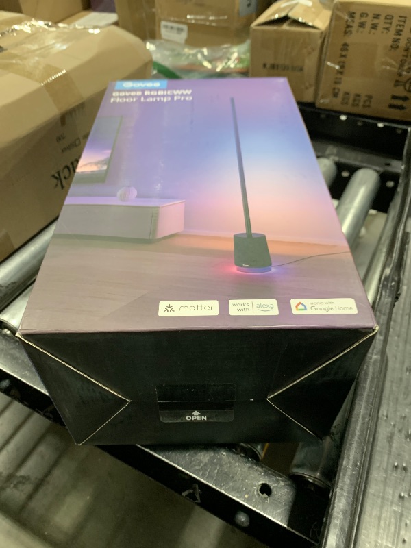 Photo 1 of Govee Floor Lamp Pro, RGBICWW LED Lamp with Bluetooth Speaker and White Noise, 2100 Lumens Standing Lamp, Works with Matter, 16 Million Colors, Music Sync, Floor Lamp for Bedroom, Living Room