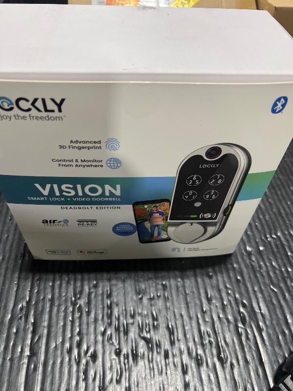Photo 1 of Lockly Vision Smart Lock, HD Video Doorbell Smart Locks for Front Door, Fingerprint Door Lock, Touchscreen Keypad, App Control, No Monthly Fee, Auto Lock - Satin Nickel