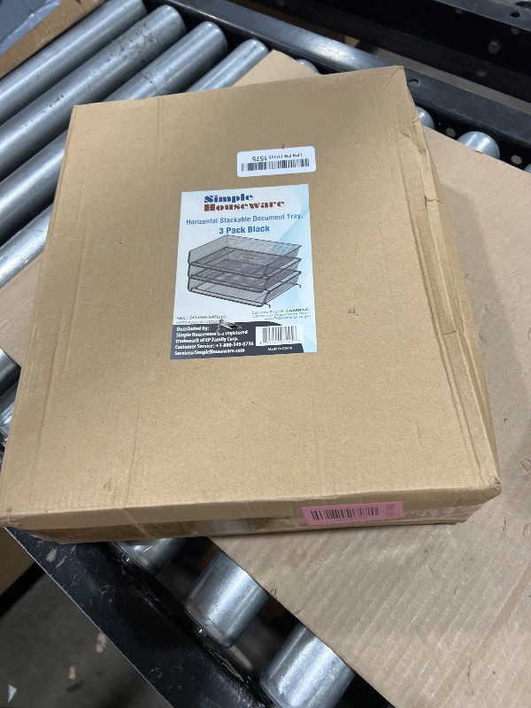 Photo 1 of Simple Houseware Stackable Wide Entry Desk File Document Letter Tray Organizer, 3 Packs, Black