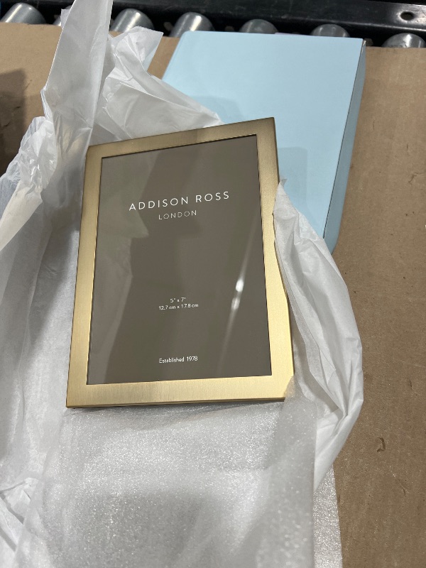 Photo 1 of Addison Ross 5x7 Matte Gold Picture Frame with Squared Corners