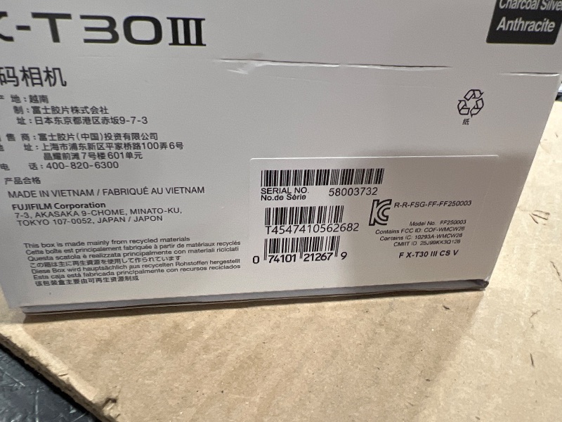 Photo 1 of FUJIFILM X-T30 III Mirrorless Camera Body, Charcoal Silver