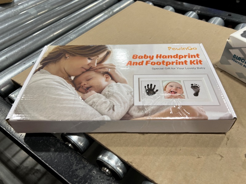 Photo 1 of PewinGo Baby Hand and Footprint Kit,Inkless Baby Handprint Kit with 2 Safe Clean-Touch Ink Pads and a Wooden Picture Frame for Newborn,Gifts for New Parents, Shower gift