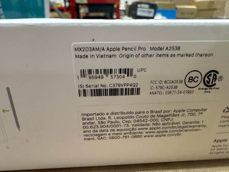 Photo 1 of Apple Pencil Pro: Latest Model - Device Compatibility Check Required - Pixel-Perfect Precision, Tilt and Pressure Sensitivity, Ideal for Note-Taking, Drawing, and Art. Charges and Pairs Magnetically