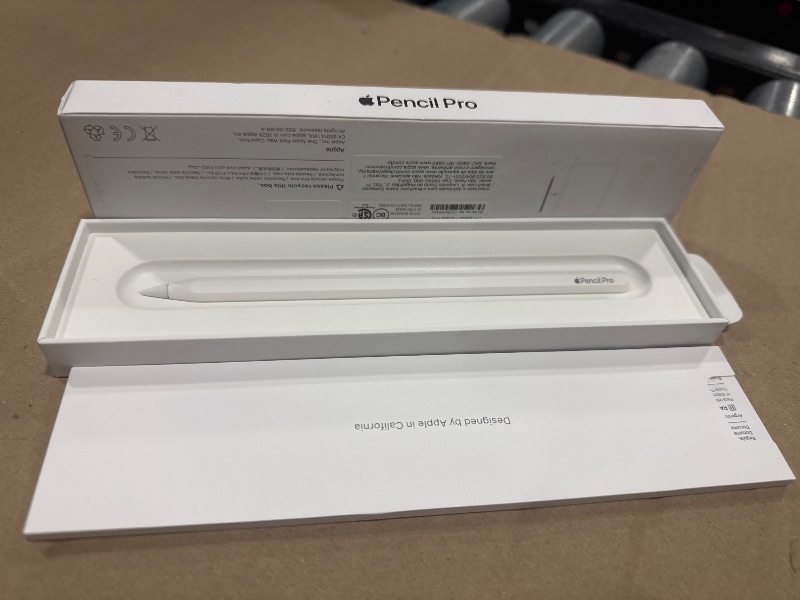 Photo 1 of Apple Pencil Pro: Latest Model - Device Compatibility Check Required - Pixel-Perfect Precision, Tilt and Pressure Sensitivity, Ideal for Note-Taking, Drawing, and Art. Charges and Pairs Magnetically