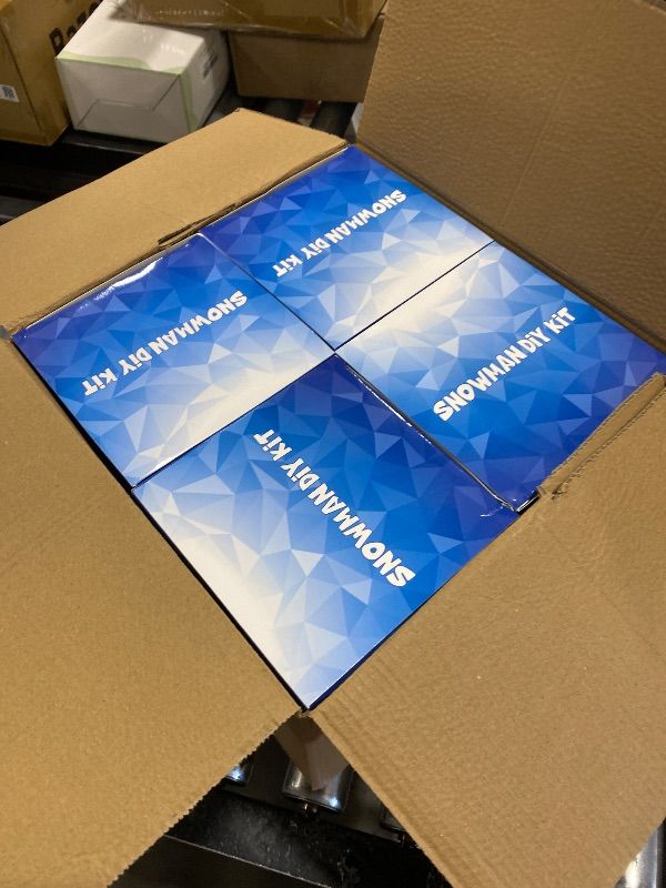 Photo 1 of 100 Pack Build a Snowman Kit, Christmas DIY Snowman Crafts for Kids Bulk, Snowman Kit Winter Decorations Indoor, Creative Kids Air Dry Clay Modeling Crafts Kit for Christmas Gifts Favor Supplies