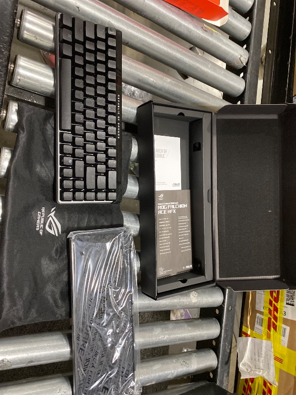 Photo 1 of ASUS ROG Falchion Ace HFX Hall Effect Gaming Keyboard – 65% TKL, Dual USB-C, Magnetic Switches, Rapid Trigger, Speed Tap, 8000 Hz Polling, Touch Panel, Portable, Protective Cover, PBT Keycaps - Black