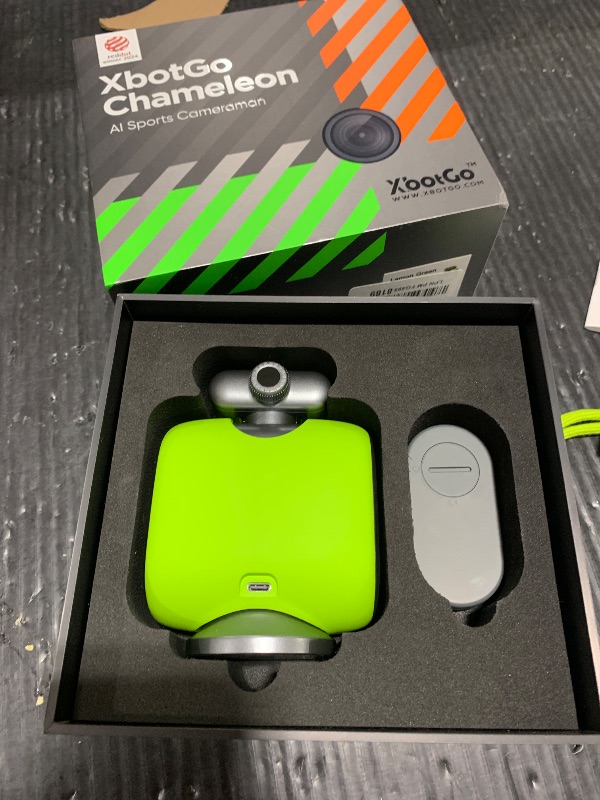 Photo 1 of XbotGo Chameleon AI Auto Sports Action Camera - 4K 60FPS Soccer Camera and Basketball Tracking Camera for Team Sports, Live Streaming, No Subscription, Works with iOS & Android (Lemon Green)