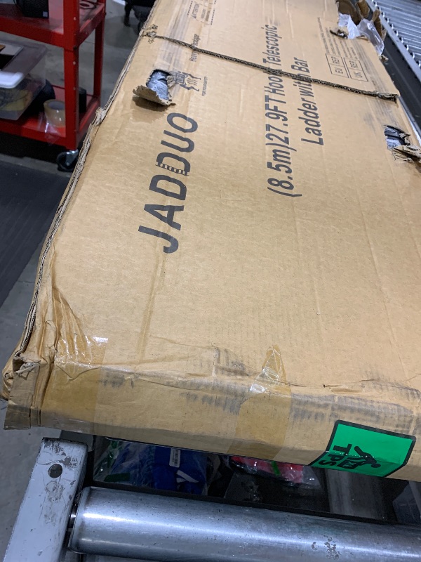 Photo 1 of JADDUO Telescoping Ladder,27.9 FT Extension Ladder,Aluminum Lightweight Telescopic Ladder with 2 Triangle Stabilizers, Telescoping Attic Ladders RV Ladders for Travel