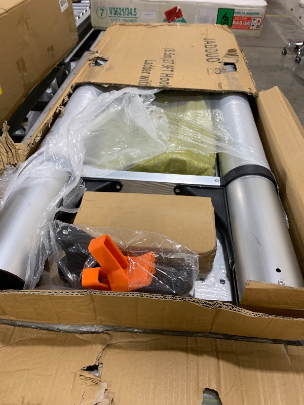 Photo 1 of JADDUO Telescoping Ladder,27.9 FT Extension Ladder,Aluminum Lightweight Telescopic Ladder with 2 Triangle Stabilizers, Telescoping Attic Ladders RV Ladders for Travel