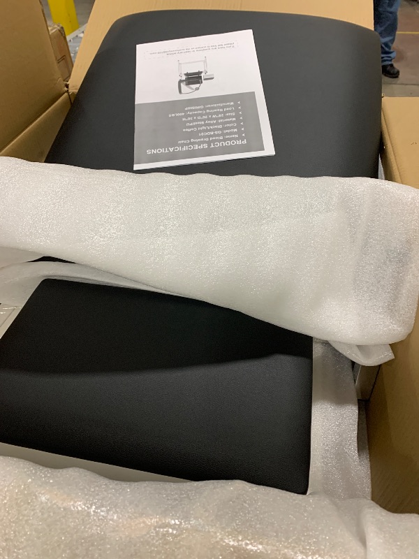 Photo 1 of GIRISHIP Phlebotomy Chair with Soft Cushion, Lab Blood Drawing Chair with Storage Drawer, Adjustable Armrests, Black, Large Capacity Drawer