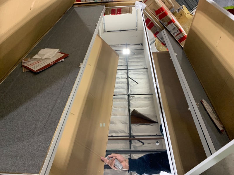 Photo 1 of brisafe 67"x55" Folding Mirror with Wheels, 3-Panel Full Length Wall Mirror, Space-Saving Design, Shatterproof Nano Material, Portable Floor Mirror for Gym, Dance Studio, Home, Commercial Use, White