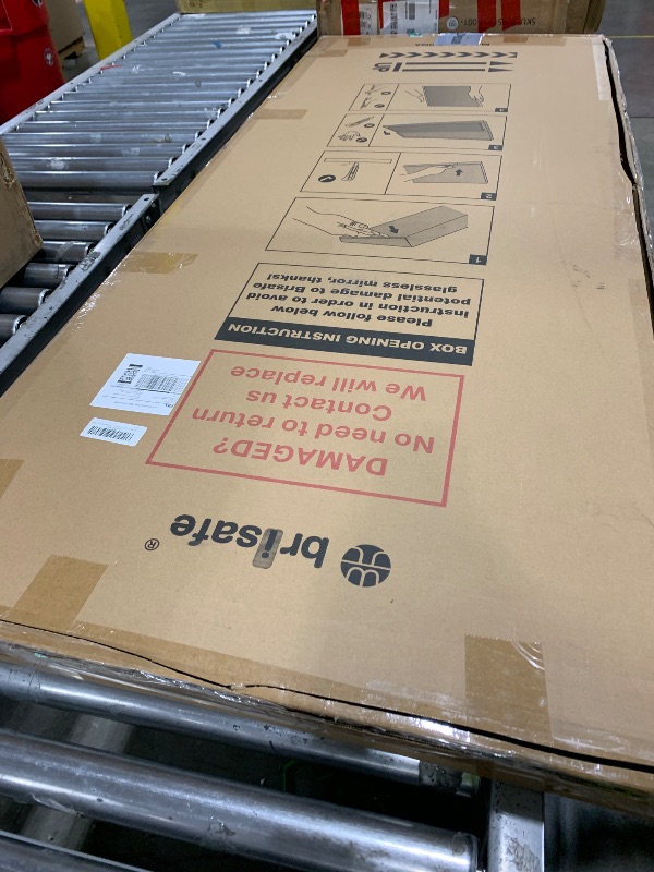 Photo 1 of brisafe 67"x55" Folding Mirror with Wheels, 3-Panel Full Length Wall Mirror, Space-Saving Design, Shatterproof Nano Material, Portable Floor Mirror for Gym, Dance Studio, Home, Commercial Use, White