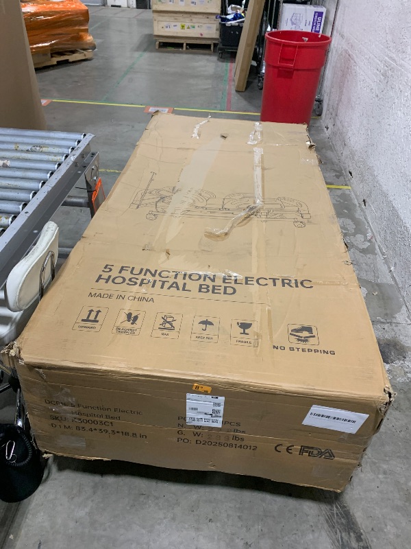 Photo 1 of RESTISLAND Hospital Bed Electric 5 Function with Trendelenburg & Reverse Trendelenburg, 5" Lockable Casters for Home Hospital Use, 530LBS Loading, with IV Pole, Mattress, Includes Sheets (2X)