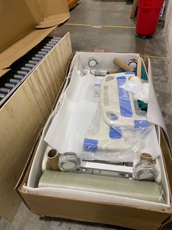 Photo 1 of RESTISLAND Hospital Bed Electric 5 Function with Trendelenburg & Reverse Trendelenburg, 5" Lockable Casters for Home Hospital Use, 530LBS Loading, with IV Pole, Mattress, Includes Sheets (2X)